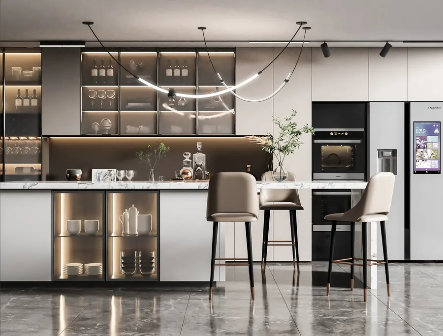 Glass Display Entertaining Kitchen custom kitchen cabinet style reference