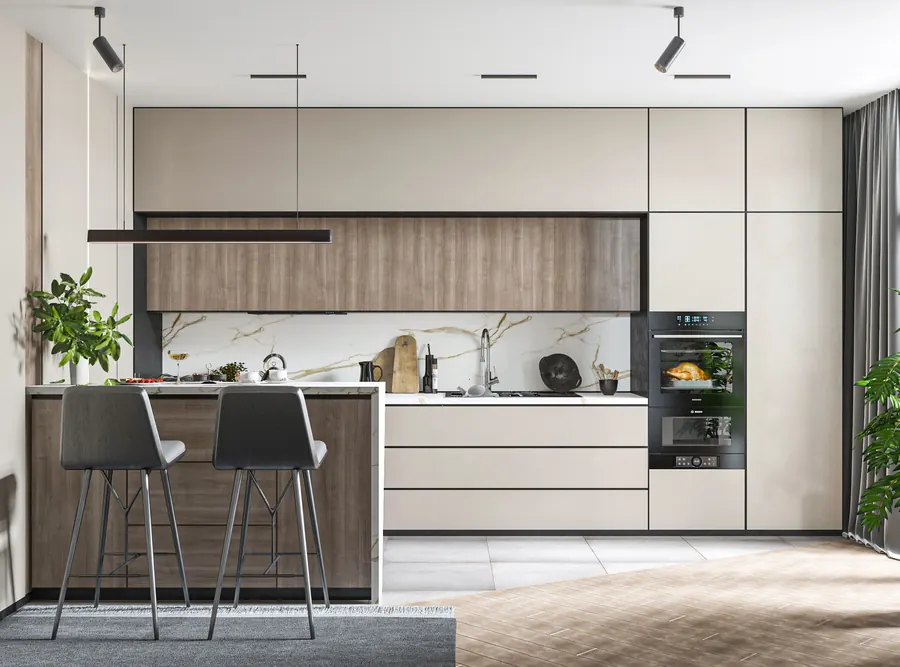 Oak Accent Kitchen custom kitchen cabinet style reference