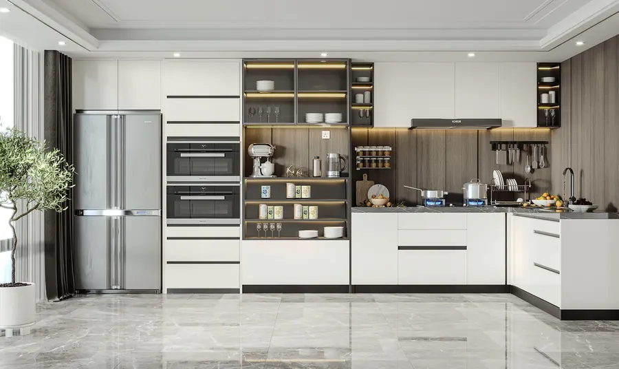 White & Oak Storage Kitchen kitchen cabinetry design reference