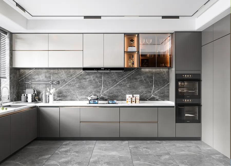 Graphite L-Shaped Kitchen kitchen cabinetry design reference