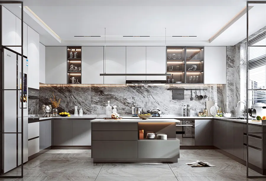 Statement Marble Kitchen custom kitchen cabinet style reference